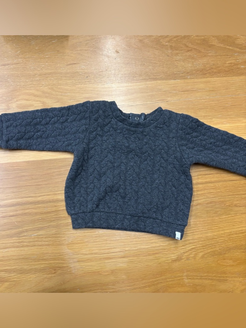 Oh Baby! Quilted Heather Charcoal Baby Sweatshirt